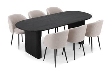 Beige|Svart - Svartlasert eik