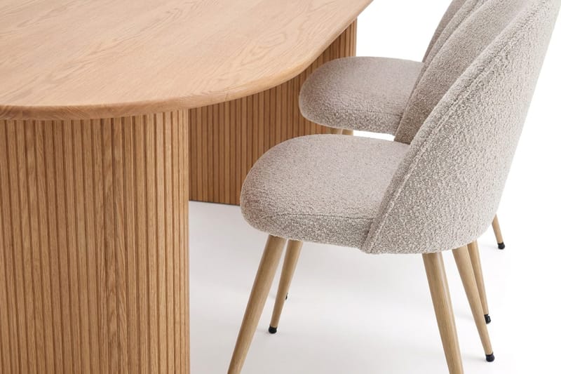 Noira Spisegruppe 220 cm rektangulær med 6 Nibe Plus Spisestoler - Eik - Møbler - Bord - Spisegruppe