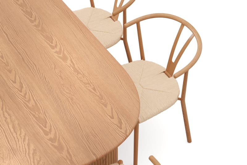 Noira spisegruppe rektangulær 180 cm eik med 6 Elysia spisestoler - Eik - Møbler - Bord - Spisegruppe
