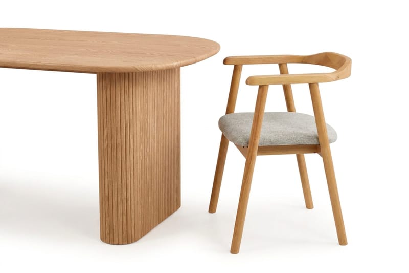 Noira spisegruppe rektangulær 180 cm eik med 6 Jolie spisestoler - Møbler - Bord - Spisegruppe