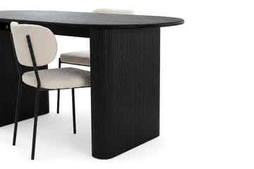 Noira spisegruppe rektangulær 180 cm svart med 6 Gemmiano spisestoler - Svart - Møbler - Bord - Spisegruppe
