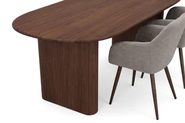 Noira spisegruppe rektangulær 180 cm valnøtt med 6 Filippa spisestoler - Valnøtt - Møbler - Bord - Spisegruppe