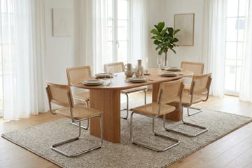 Noira spisegruppe rektangulær 220 cm eik med 6 Build spisestoler - Eik - Møbler - Bord - Spisegruppe