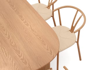 Noira spisegruppe rektangulær 220 cm eik med 6 Elysia spisestoler - Eik - Møbler - Bord - Spisegruppe