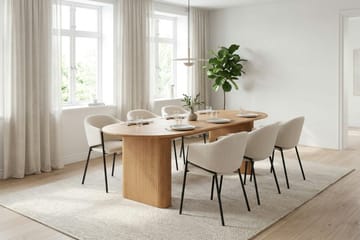 Noira spisegruppe rektangulær 220 cm eik med 6 Filip spisestoler - Eik - Møbler - Bord - Spisegruppe