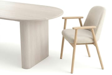 Noira spisegruppe rektangulær 220 cm hvitlasert med 6 Reciclar spisestoler - Hvitlasert - Møbler - Bord - Spisegruppe