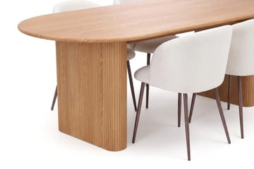 Noira Spisegruppe rektangulær 220 cm med 6 Greya Spisestoler - Eik - Møbler - Bord - Spisegruppe