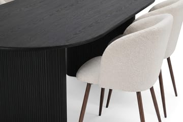 Noira Spisegruppe rektangulær 220 cm med 6 Greya Spisestoler - Svartlasert eik - Møbler - Bord - Spisegruppe