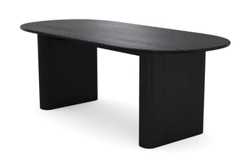 Noira Spisegruppe rektangulær 220 cm med 6 Greya Spisestoler - Svartlasert eik - Møbler - Bord - Spisegruppe
