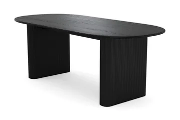 Noira spisegruppe rektangulær 220 cm svart med 6 Filip spisestoler - Svartbeiset eik - Møbler - Bord - Spisegruppe