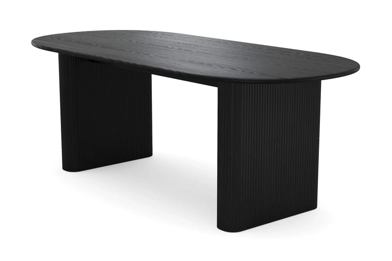 Noira spisegruppe rektangulær 220 cm svart med 6 Filip spisestoler - Svartbeiset eik - Møbler - Bord - Spisegruppe
