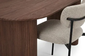 Noira spisegruppe rektangulær 220 cm valnøtt med 6 Lucy spisestoler - Valnøtt - Møbler - Bord - Spisegruppe