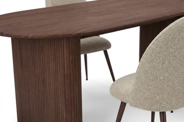 Noira spisegruppe rektangulær 220 cm valnøtt med 6 Nibe Plus spisestoler - Valnøtt - Møbler - Bord - Spisegruppe