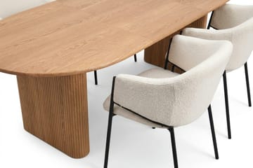 Noira spisegruppe uttrekkbar 160–220 cm eik med 6 Filip spisestoler - Eik - Møbler - Bord - Spisegruppe