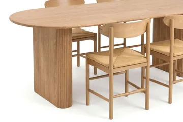 Noira spisegruppe uttrekkbar 160–220 cm eik med 6 Malte spisestoler - Møbler - Bord - Spisegruppe