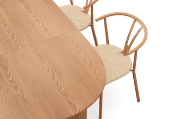 Noira spisegruppe uttrekkbar 160-220 cm eik med 6 Elysia spisestoler - Eik - Møbler - Bord - Spisegruppe