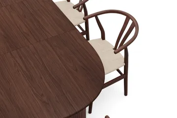 Noira Spisegruppe uttrekkbar 160-220 cm Valnøtt med 6 Dastoori Spisestoler - Valnøtt - Møbler - Bord - Spisegruppe