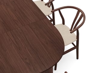 Noira spisegruppe uttrekkbar 160-220 cm valnøtt med 6 Dastoori spisestoler - Valnøtt - Møbler - Bord - Spisegruppe