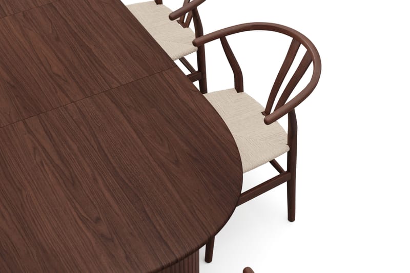 Noira spisegruppe uttrekkbar 160-220 cm valnøtt med 6 Dastoori spisestoler - Valnøtt - Møbler - Bord - Spisegruppe