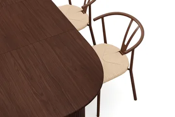 Noira spisegruppe uttrekkbar 160-220 cm valnøtt med 6 Elysia spisestoler - Valnøtt - Møbler - Bord - Spisegruppe