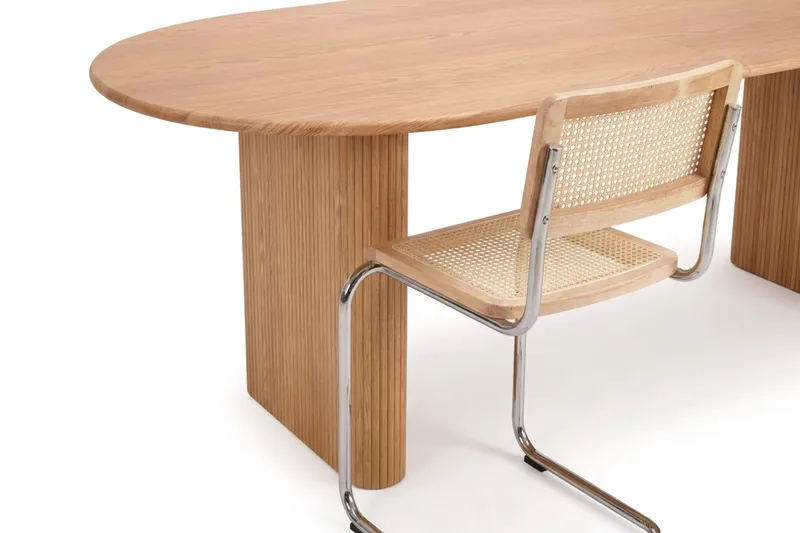 Noira spisegruppe uttrekkbar 220–320 cm eik med 6 Build spisestoler - Eik - Møbler - Bord - Spisegruppe