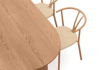 Noira spisegruppe uttrekkbar 220-320 cm eik med 6 Elysia spisestoler - Eik - Møbler - Bord - Spisegruppe