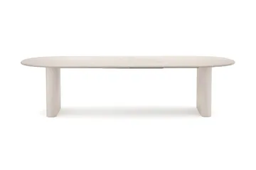Noira spisegruppe uttrekkbar 220-320 cm hvitlasert med 6 Molly spisestoler - Hvitlasert - Møbler - Bord - Spisegruppe