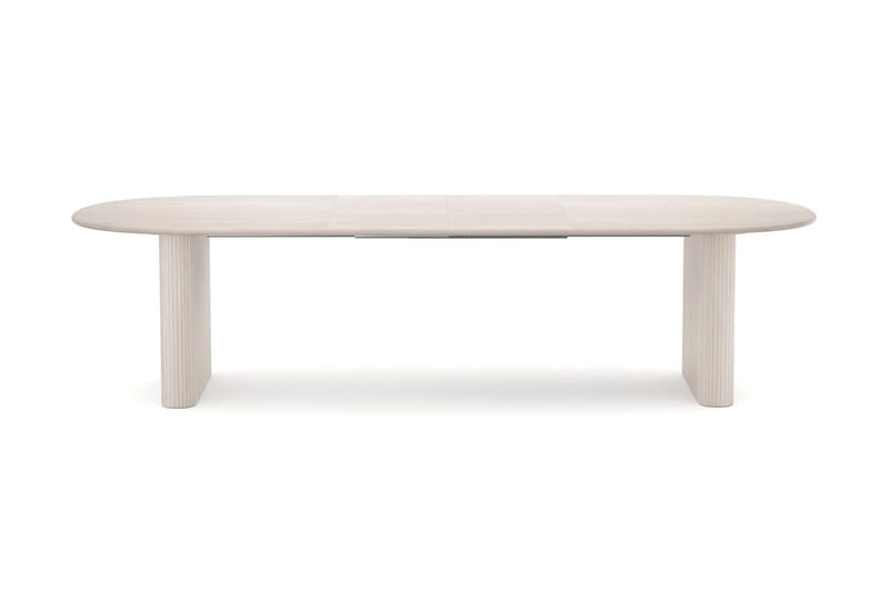 Noira spisegruppe uttrekkbar 220-320 cm hvitlasert med 6 Molly spisestoler - Hvitlasert - Møbler - Bord - Spisegruppe