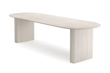 Noira spisegruppe uttrekkbar 220-320 cm hvitlasert med 6 Molly spisestoler - Hvitlasert - Møbler - Bord - Spisegruppe