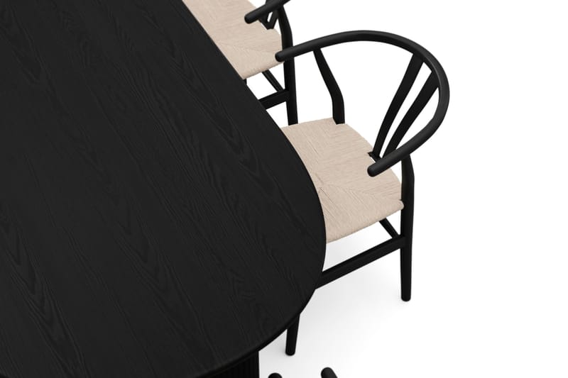 Noira Spisegruppe uttrekkbar 220-320 cm Svart med 6 Dastoori Spisestoler - Svart - Møbler - Bord - Spisegruppe