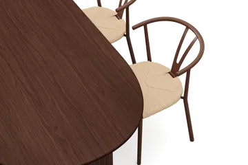 Noira spisegruppe uttrekkbar 220-320 cm valnøtt med 6 Elysia spisestoler - Valnøtt - Møbler - Bord - Spisegruppe