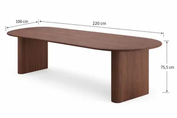 Noira stort uttrekkbart spisebord 220-320x100 cm med tre- og valnøttutseende - Valnøtt - Møbler - Bord - Spisebord & kjøkkenbord