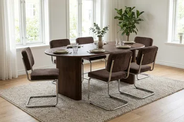 Noira uttrekkbart spisebord 160/220x100cm - Valnøtt - Møbler - Bord - Spisebord & kjøkkenbord