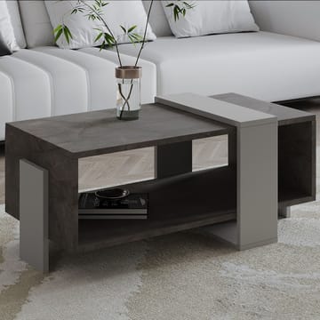 Norell Sofabord 90x40x49 cm - Gordion marmor og grå - Møbler - Bord - Sofabord & salongbord