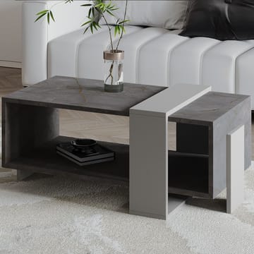 Norell Sofabord 90x40x49 cm - Gordion marmor og grå - Møbler - Bord - Sofabord & salongbord