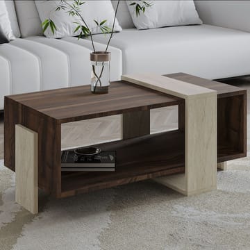 Norell Sofabord 90x40x49 cm - Travertine Walnut - Møbler - Bord - Sofabord & salongbord