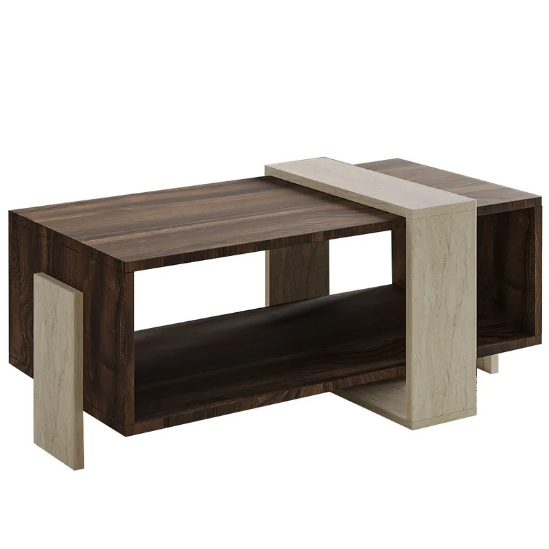 Norell Sofabord 90x40x49 cm, Travertine Walnut
