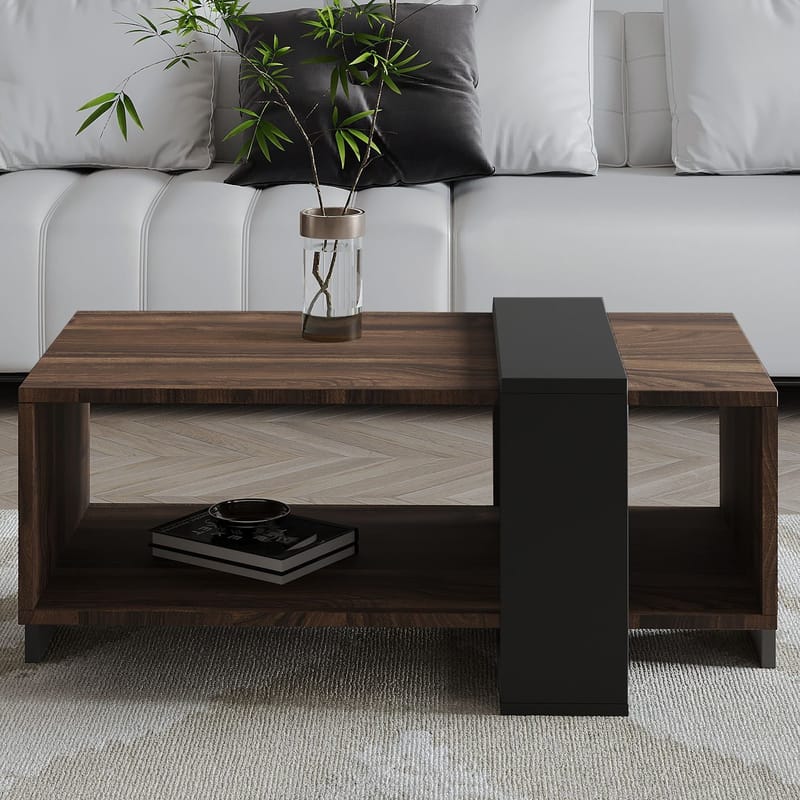 Norell Sofabord 90x40x49 cm - Valnøtt og antrasitt - Møbler - Bord - Sofabord & salongbord