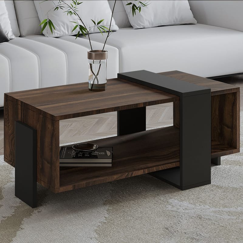 Norell Sofabord 90x40x49 cm - Valnøtt og antrasitt - Møbler - Bord - Sofabord & salongbord