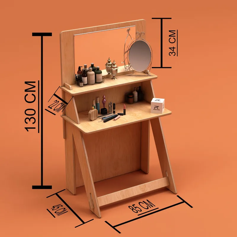 Norena Sminkebord 85 cm - Naturlig tre - Møbler - Bord - Sminkebord & toalettbord