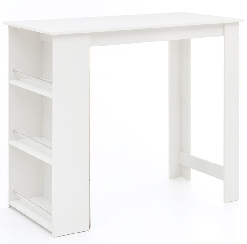 Norova Barbord 120 cm, Hvit og sølvfarget