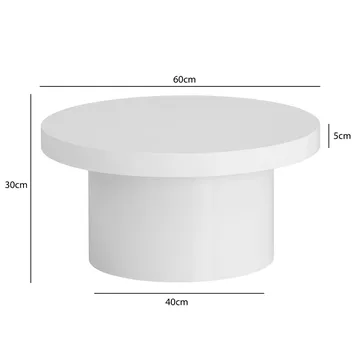 Norvasen sofabord 60 cm rundt - Høyglanshvit - Møbler - Bord - Sofabord & salongbord