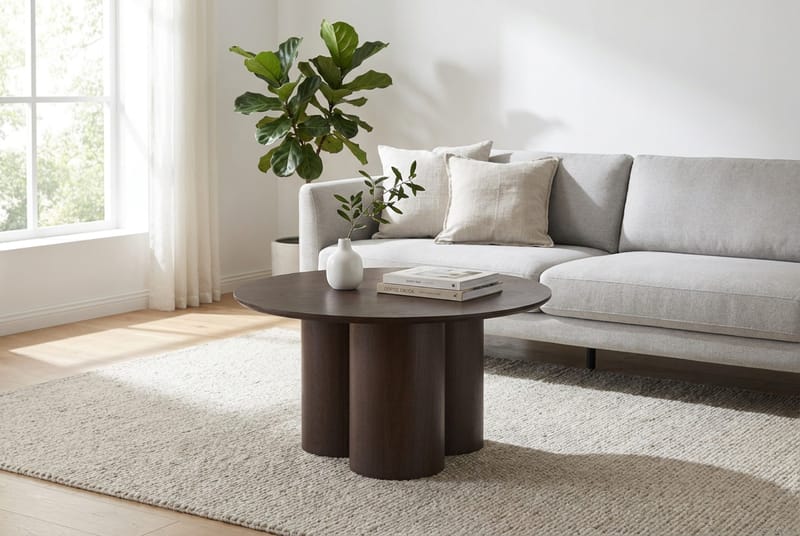 Nova Sofabord Rundt 85 cm - Røkt eik - Møbler - Bord - Sofabord & salongbord
