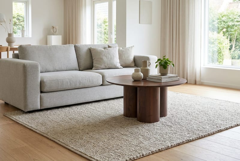 Nova Sofabord Rundt 85 cm - Valnøtt - Møbler - Bord - Sofabord & salongbord