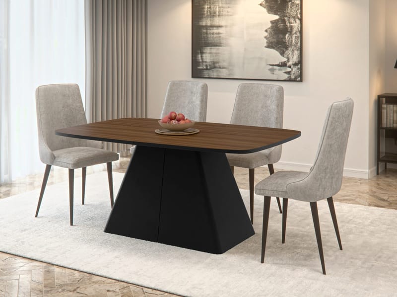 Novaj Spisebord uttrekkbart 180-256 cm - svart, brun - Møbler - Bord - Spisebord & kjøkkenbord