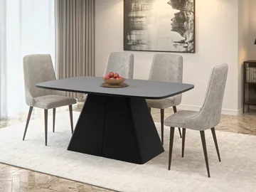 Novaj Spisebord uttrekkbart 180-256 cm - svart, grå - Møbler - Bord - Spisebord & kjøkkenbord