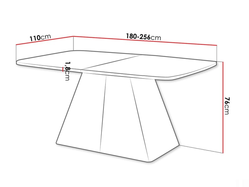 Novaj Spisebord uttrekkbart 180-256 cm - svart, hvit - Møbler - Bord - Spisebord & kjøkkenbord