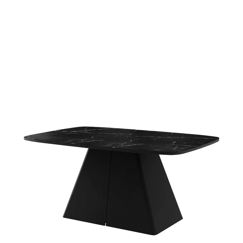 Novaj Spisebord uttrekkbart 180-256 cm, Svart (marmor)