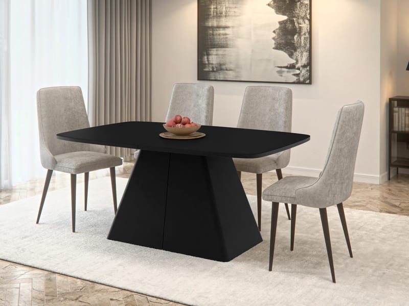 Novaj Spisebord uttrekkbart 180-256 cm - Svart - Møbler - Bord - Spisebord & kjøkkenbord