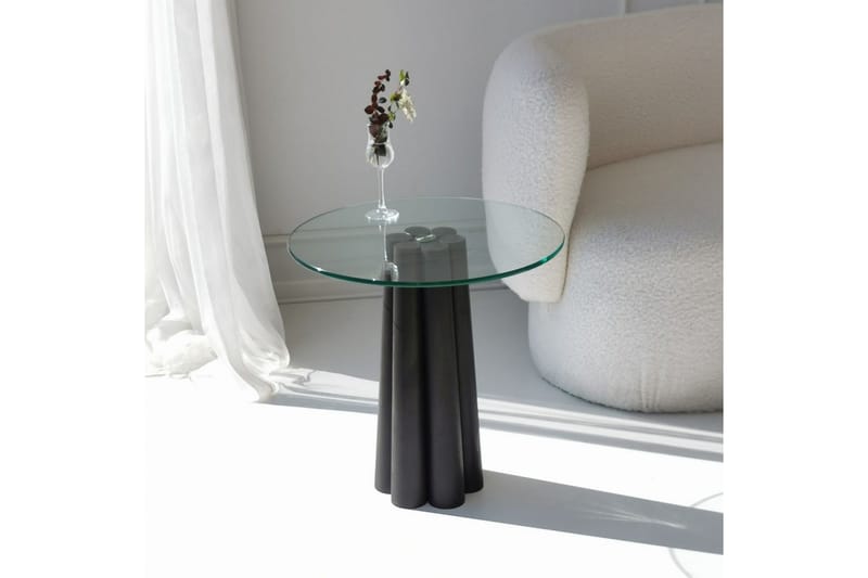 Novera Stuebord 50 cm - Gjennomsiktig/Sort - Møbler - Bord - Sofabord & salongbord
